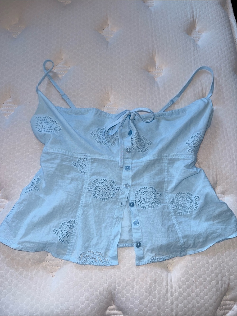 12. wild fable Light Blue Eyelet Button-Front Camisole